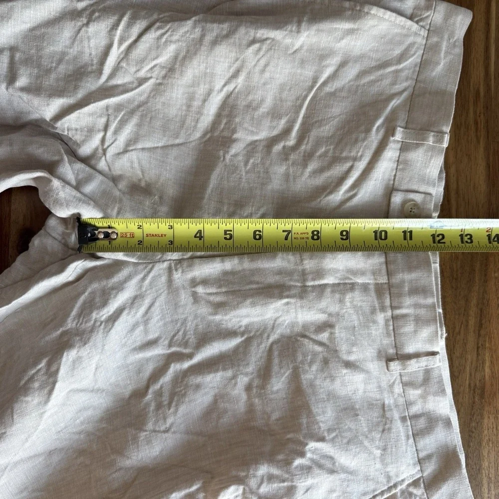 Avanti Uomo 100% Linen Pants Beige Men's SZ 36 Resort Minimalist Preppy WRINKLED